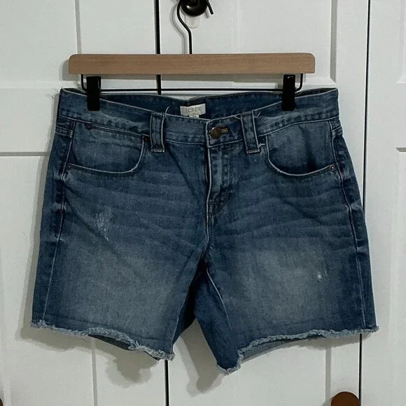 J.Crew Denim Shorts 28 Blue Cutoff Raw Hem 100% Cotton Classic Summer Style - Picture 1 of 4